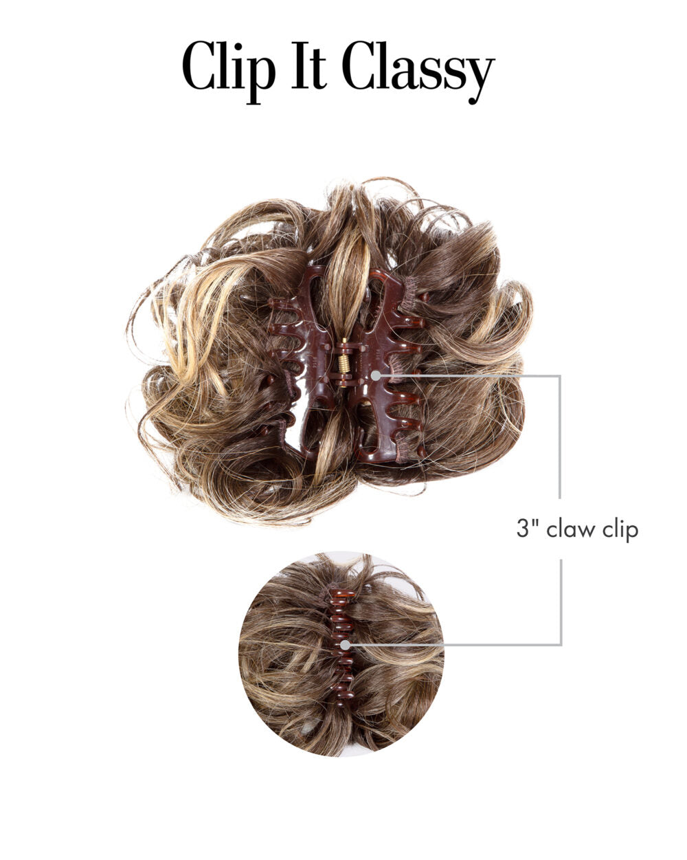Clip It Classy by Kim Kimble | Curly Heat-Friendly Hairpiece