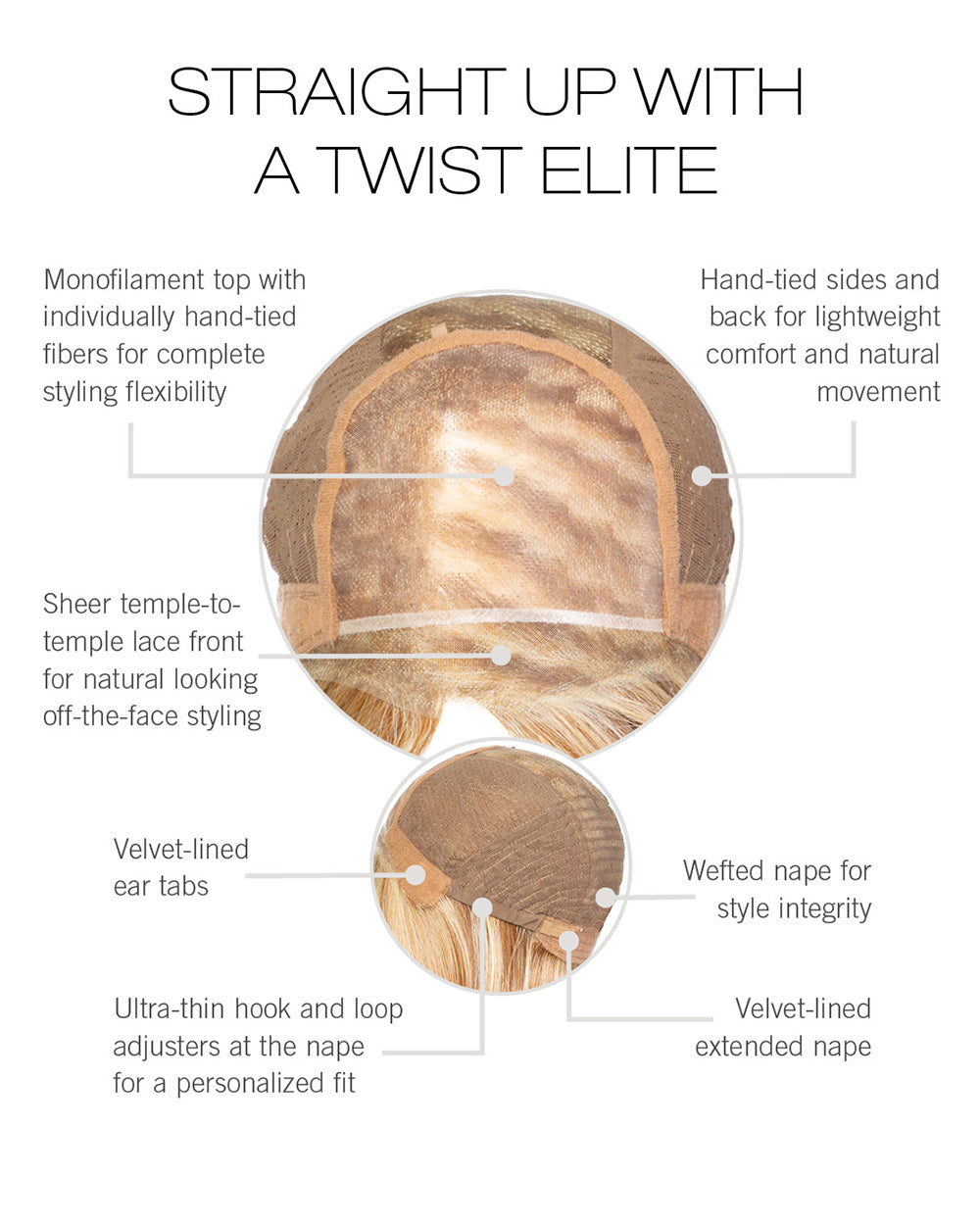 Straight Up With a Twist Elite by Raquel Welch | Hand-Tied Bob Wig